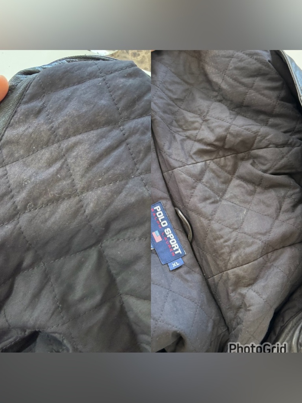 Vintage 90s Polo Sport Ralph Lauren Leather Parka Jacket Hooded Black XL Rare. - Picture 11 of 16